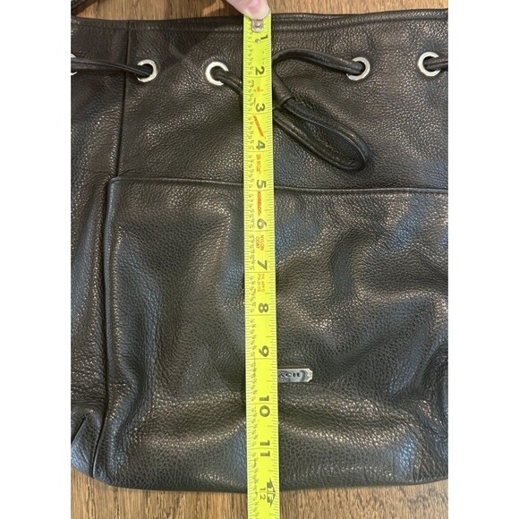 COACH Avery Bucket Drawstring Crossbody Black Pebbled Leather Bag #F27003 - Picture 11 of 13
